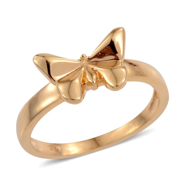 Origami Butterfly Silver Ring in Gold Overlay, Silver wt 3.61 Gms.