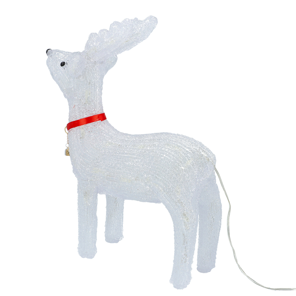 Acrylic Light Up Reindeer with Antlers Outdoor Christmas Decoration with Multicolour Light (Size 40)