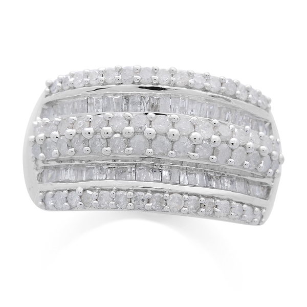 Diamond (Rnd) Ring in Platinum Overlay Sterling Silver 1.500 Ct.
