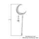 LucyQ Crescent Collection - Rhodium Overlay Sterling Silver Crescent Moon Drop Earrings ( with Push Back )