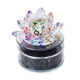 Decorative Crystal Lotus with Shungite and Solar Rotating Base (Size  8.8x9.5 Cm) - Multi