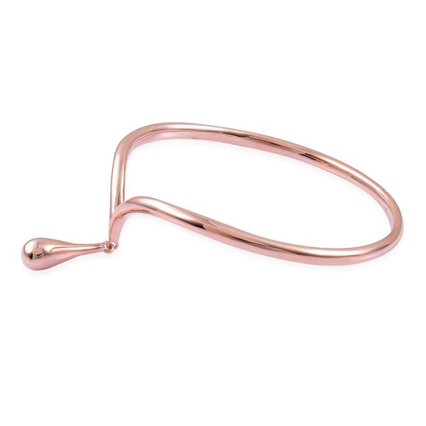LucyQ Single Drip Bangle (Size 8) in Rose Gold Overlay Sterling Silver 27.00 Gms.