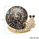 Black and White Austrian Crystal Enamelled Snail Brooch in Gold Tone