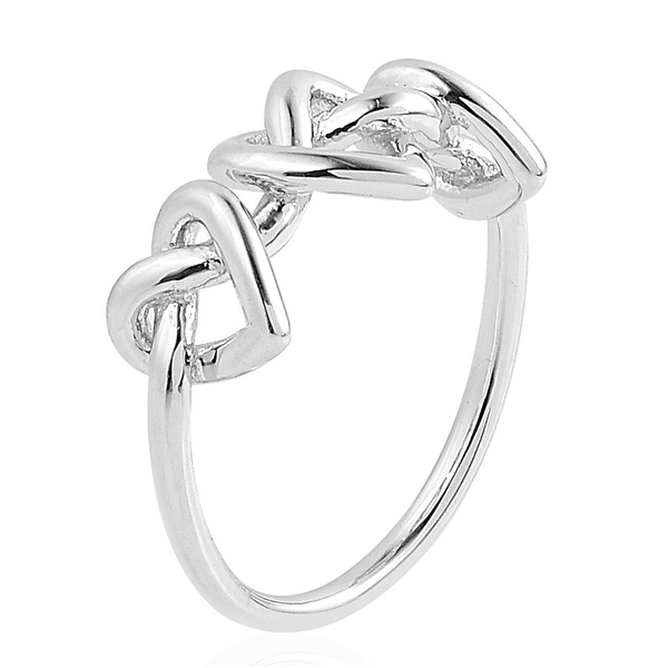 LucyQ Triple Entwine Ring in Rhodium Plated Sterling Silver