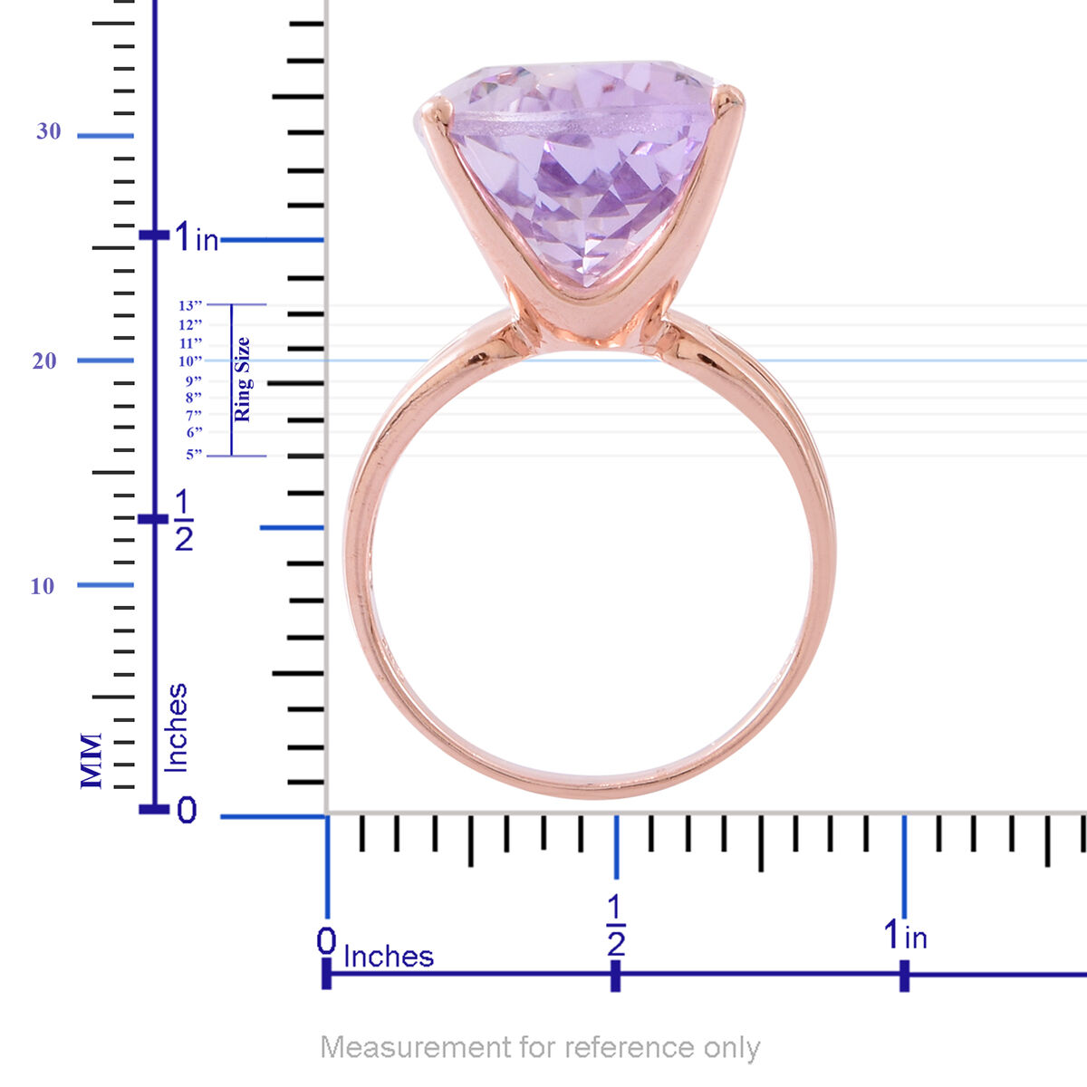 Exclusive Edition- Rare Size AAA Rose De France Amethyst (Pear) Ring in Rose Gold Overlay Sterling Silver 14.500 Ct.
