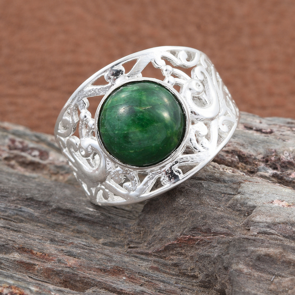 Enhanced Emerald (Rnd) Ring in Sterling Silver 3.980 Ct.