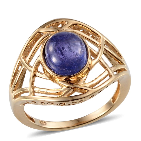 Tanzanite (Ovl) Solitaire Ring in 14K Gold Overlay Sterling Silver 2.750 Ct.