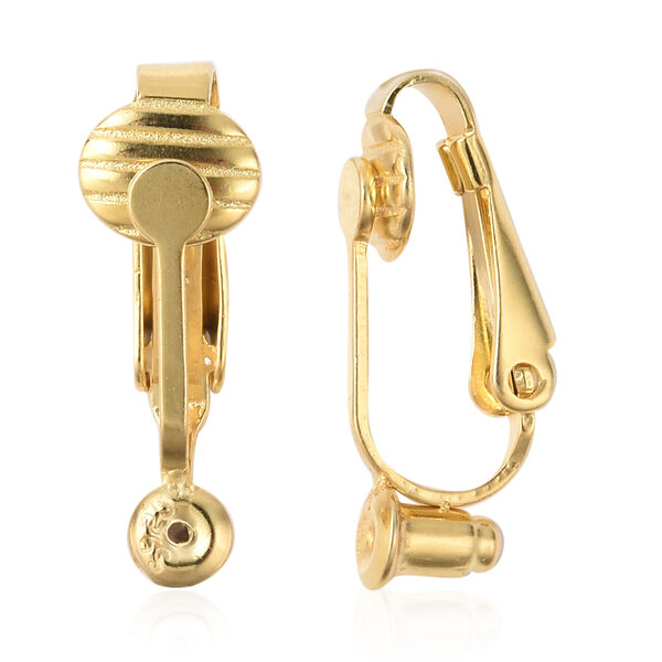 Yellow Gold Overlay Sterling Silver Clip On Earring Converter For