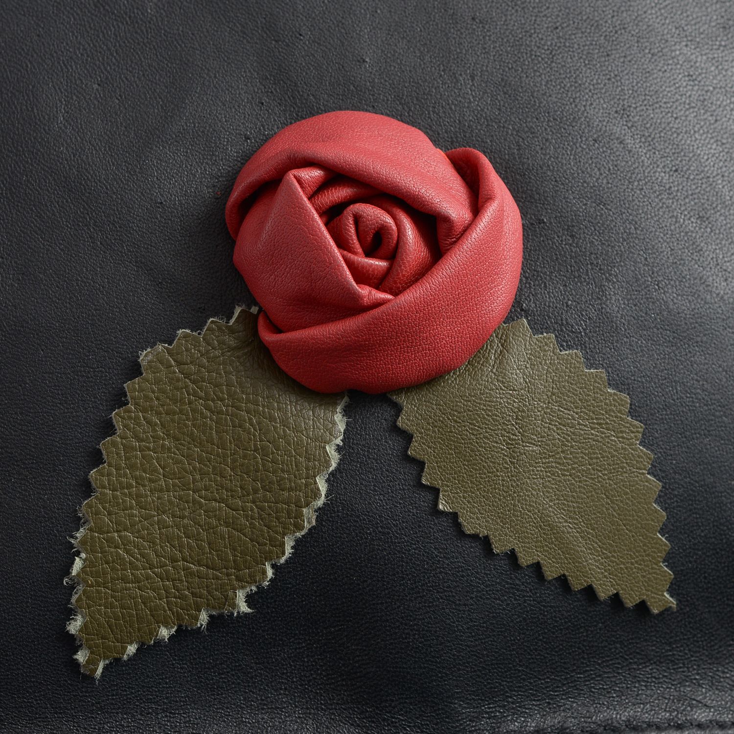 Sisley Style Genuine Leather Black Colour Sling Bag with Red Flower (Size 20x16 Cm)