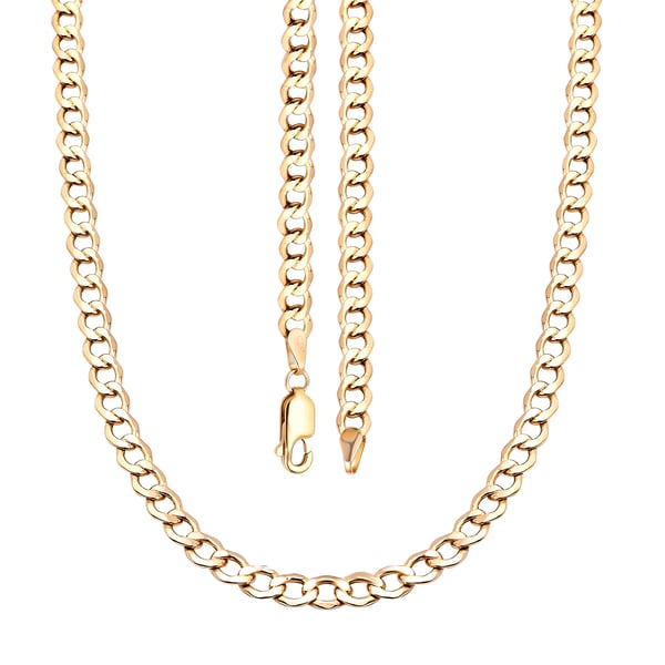 9K Yellow Gold Curb Chain (Size - 20) With Lobster Clasp, Gold Wt. 5.00 Gms