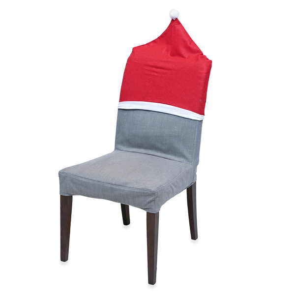 Set of 4 - Christmas Hat Chair Covers (Size 60x50cm)