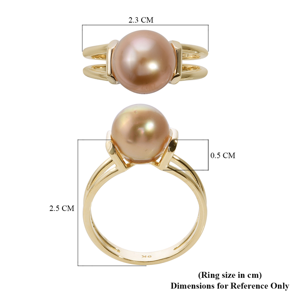 9K Yellow Gold Golden South Sea Pearl Ring