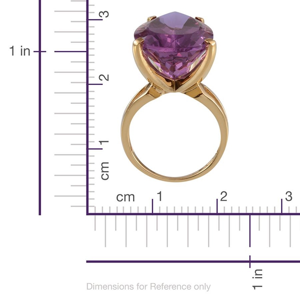 Lavender Alexite (Pear) Solitaire Ring in 14K Gold Overlay Sterling Silver 22.750 Ct.