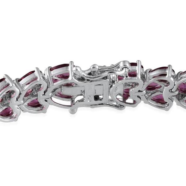 Orissa Rhodolite Garnet (Pear) Bracelet in Platinum Overlay Sterling Silver (Size 8) 21.000 Ct.