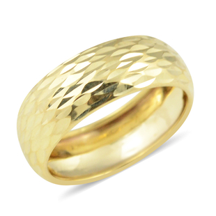 9K Yellow Gold Diamond Cut Band Ring
