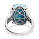 Arizona Sleeping Beauty Turquoise (OV18x13) and Diamond Ring in Platinum Overlay Sterling Silver 8.64 Ct.