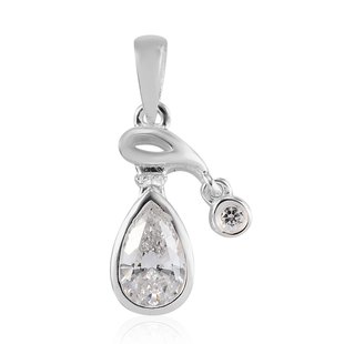 Lustro Stella Sterling Silver Pendant Made With Finest CZ 1.41 Ct