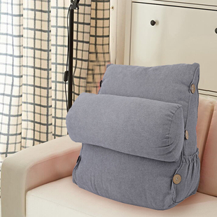 Three Dimensional Triangle Cushion with Round Pillow - Grey