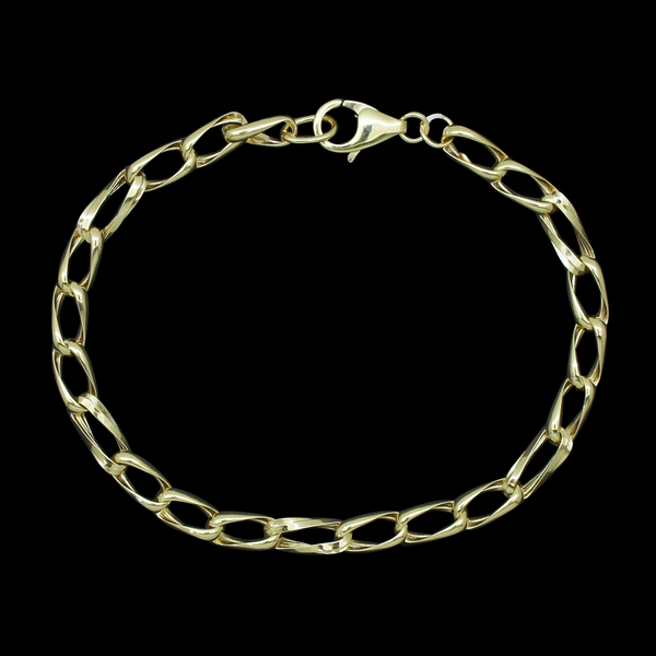 Royal Bali Collection 9K Y Gold Oval Link Bracelet (Size 7.5), Gold wt 3.04 Gms.