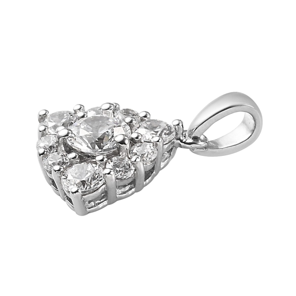 Lustro Stella Platinum Overlay Sterling Silver Pendant Made with Finest CZ 2.25 Ct