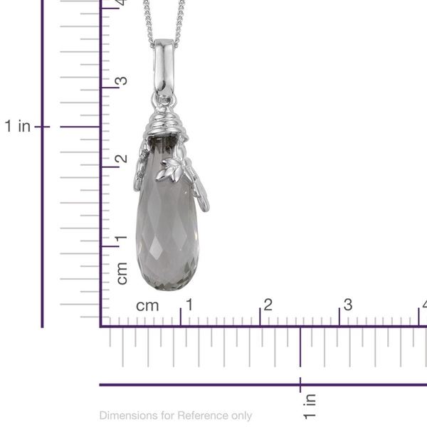 Stefy Green Amethyst and Pink Sapphire Pendant With Chain in Platinum Overlay Sterling Silver 11.550 Ct.
