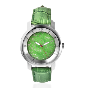 EON Swiss Movement 3 ATM Special Green Jade Dial Watch with Green Leather Strap