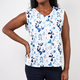 Aura Boutique Printed Sleeveless Top (Size S) - White & Green