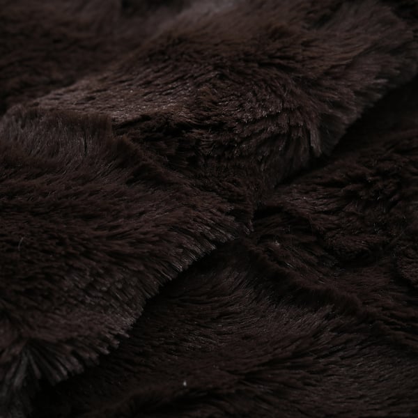 Super Soft Faux Fur Sherpa Blanket (Size 200x150 Cm) - Dark Brown