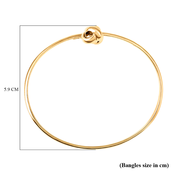 ILIANA 18K Yellow Gold Knot Bangle (Size 7), Gold Wt. 4.30 Gms