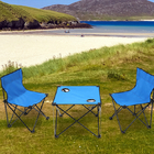 3 Piece Set - Outdoor Table and Two Chairs (Size Chair: 56x35x34 Cm, Table: 37x46 Cm) - Blue