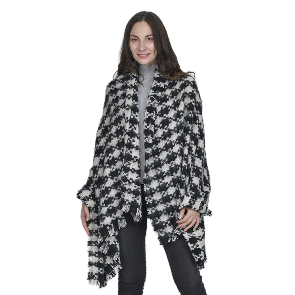 Checkered Pattern Scarf (Size 180x100Cm) - Black & White