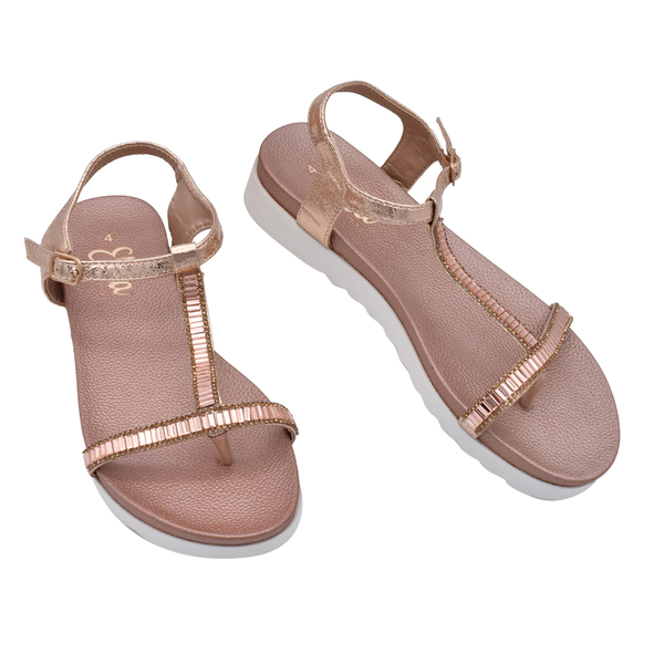 Ella Alison Toe Post Comfortable Sandal in Rose Gold (Size 4)