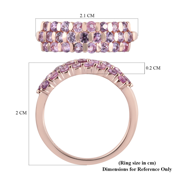 Purple Sapphire Ring in Rose Gold Overlay Sterling Silver 1.19 Ct.