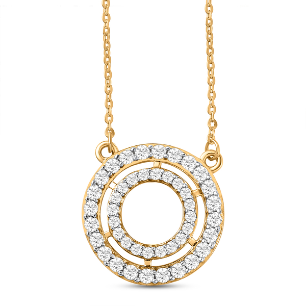 Moissanite Necklace (Size - 18) in 14K Gold Overlay Sterling Silver 1.10 Ct.