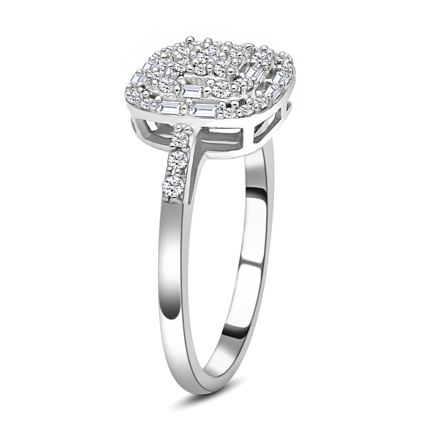 Diamond Cluster Ring in Sterling Silver 0.50 Ct.