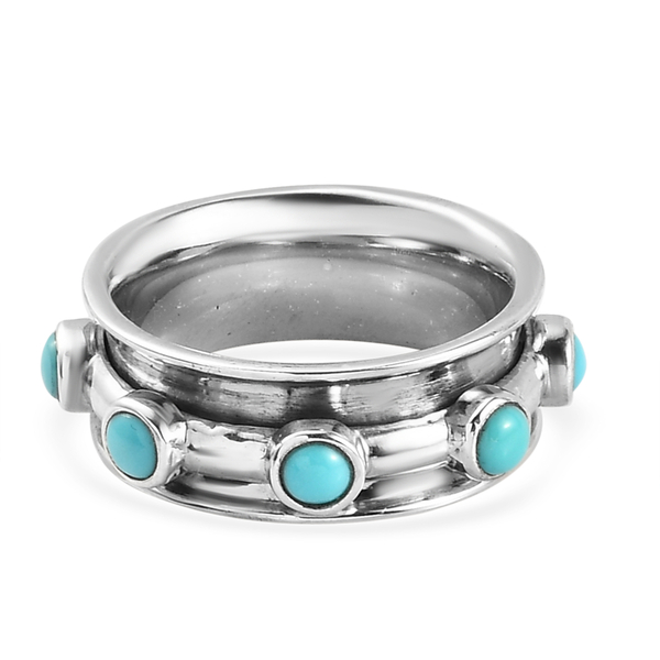 Arizona Sleeping Beauty Turquoise Ring in Sterling Silver 1.02 Ct, Silver Wt. 6.65 Gms