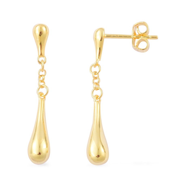 LucyQ Falling Drip Earrings (with Push Back) in Yellow Gold Overlay Sterling Silver