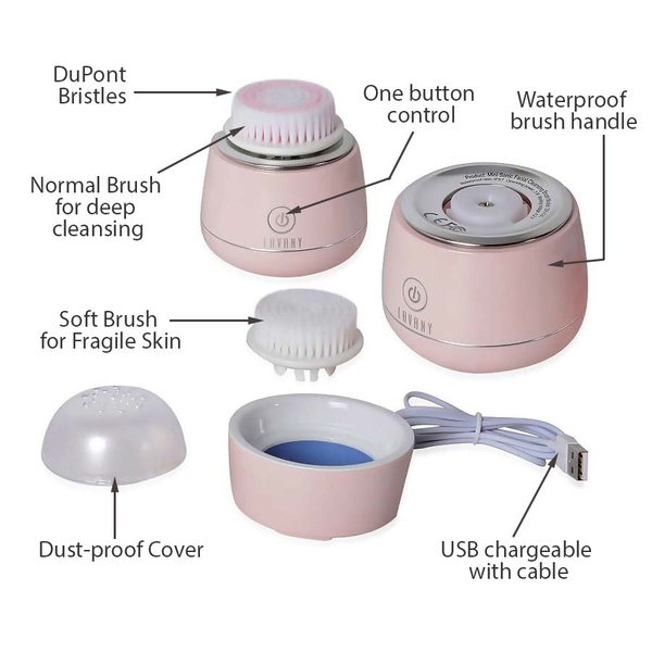 Lavany: Mini Sonic Facial Cleansing Brush (Pink)