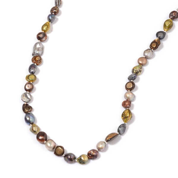 Chocolate and Multi Colour Keshi Pearl Necklace (Size 48) 465.000 Ct.