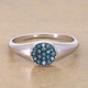 Blue Diamond Ring in Platinum Overlay Sterling Silver 0.20 Ct.