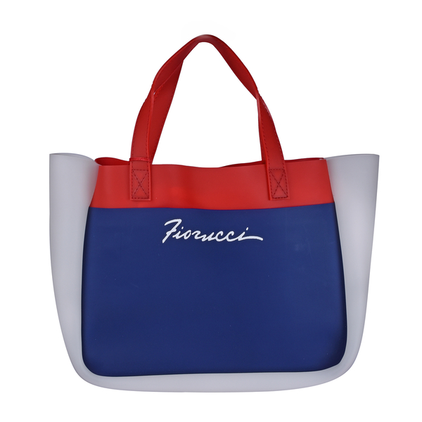 FIORUCCI Elegant Shopping Bag with Printed Logo and Double Handle (Size 24x12x21 Cm) - Red, Blue and