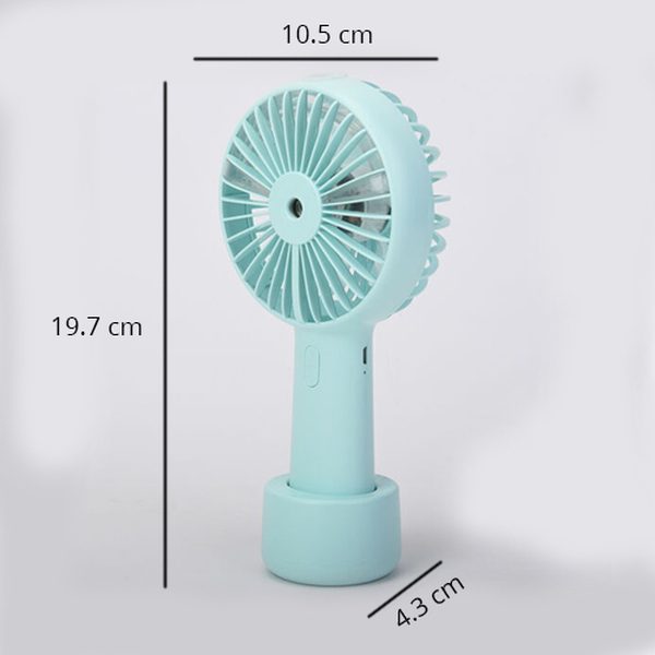 2 in 1 Mist Spray Fan with Detachable Base (Size 19.7x10.5x4.3cm) - Blue