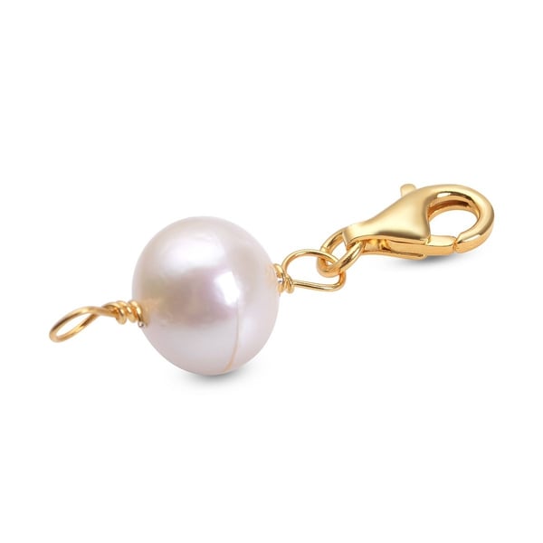 TJC Launch-White Edison Pearl  Magnetic Lock in Yellow Gold Overlay Sterling Silver