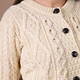 ARAN 100% Pure Wool Heritage Cardigan (Size Small) - Cream