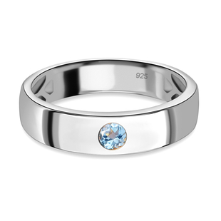 Espirito Santo Aquamarine Ring in Platinum Overlay Sterling Silver