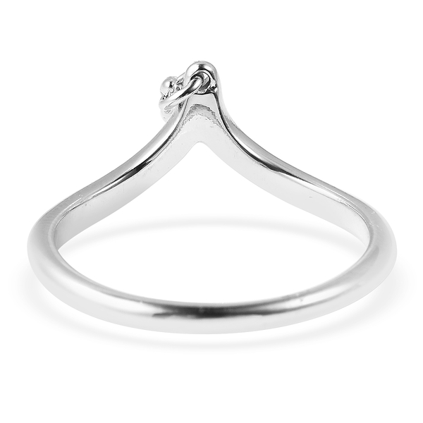 LucyQ Rhodium Overlay Sterling Silver Single Air Drip Ring