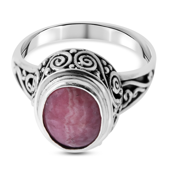 Royal Bali Collection - Rhodochrosite Ring in Sterling Silver 5.73 ct.