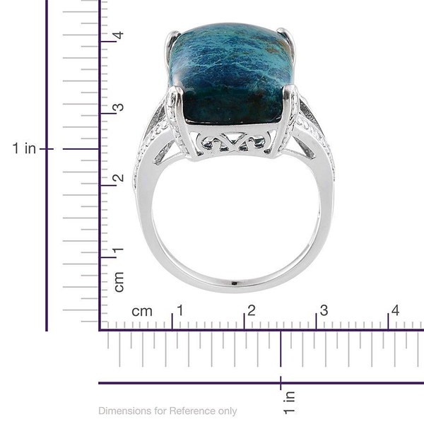 Table Mountain Shadowkite (Cush 18.50 Ct), Diamond Ring in Platinum Overlay Sterling Silver 18.530 Ct.