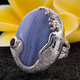 Sajen Silver - Blue Lace Agate and Mozambique Garnet Ring in Sterling Silver 38.00 Ct, Silver wt. 10