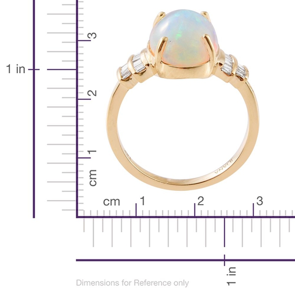 ILIANA 18K Yellow Gold AAA Ethiopian Precious Opal (Ovl 4.00 Ct), Diamond (SI-G-H) Ring 4.250 Ct.